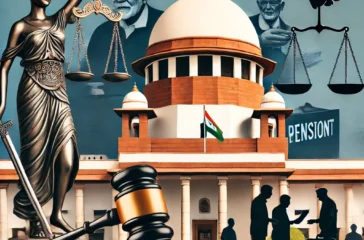 DALL·E 2025-03-01 20.48.32 - A symbolic representation of a Supreme Court decision affecting government employee pensions. The image features a grand Supreme Court building in Ind